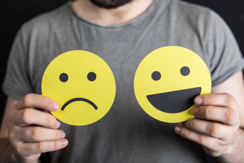 Glückliches und trauriges Emoji