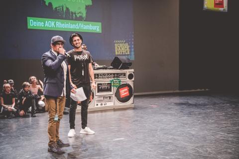 Patrox und Siva auf der Bühne des School Dance Battles