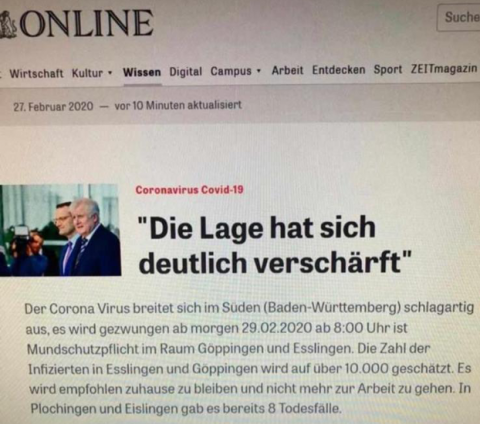 Gefälschter Online-Magazin-Artikel