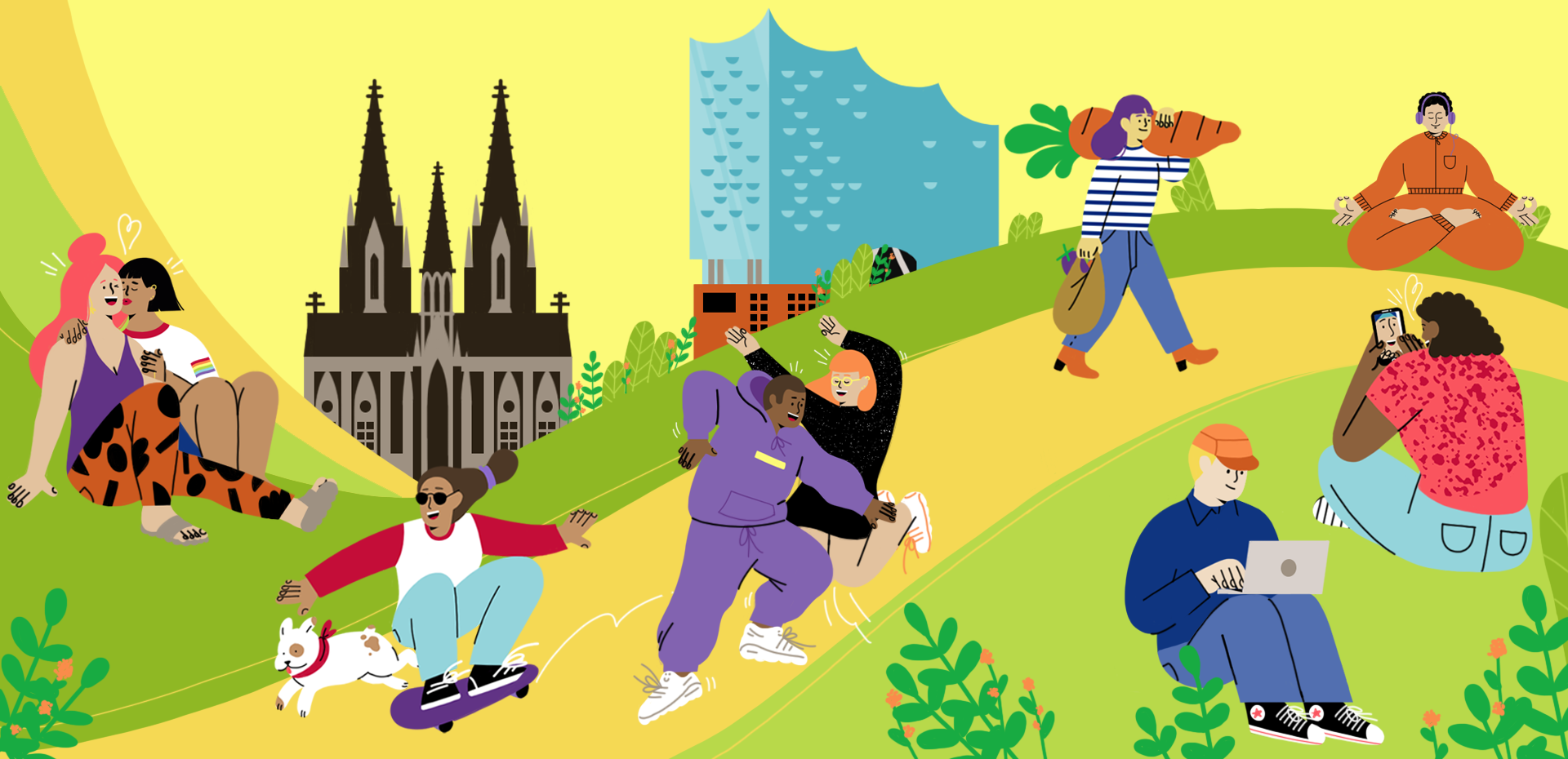 vigozone_banner_2022_P_D Die Themenvielfalt in einem Bild: bewegung, Ernaehrung, Liebe, Schule, Spirtualitaet